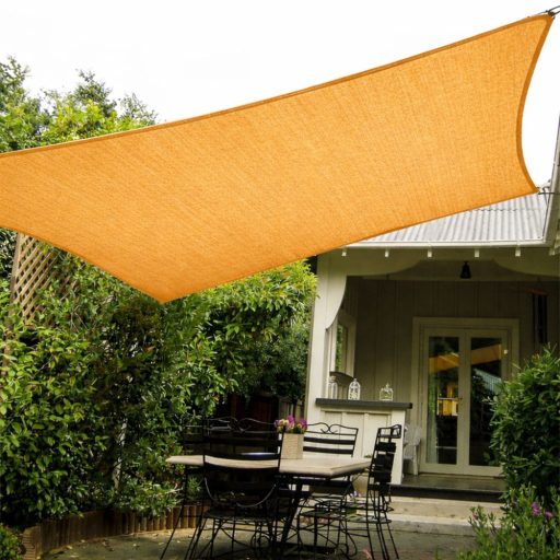 Żagiel przeciwsłoneczny - cień tarasowy, prostokątny 2x2 m W kolorze beżowym - HDPE