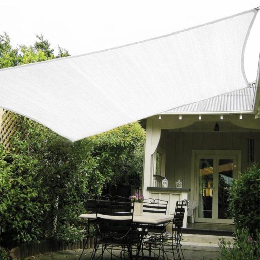 Żagiel przeciwsłoneczny - cień tarasowy, prostokątny 4x6 m W kolorze białym - HDPE