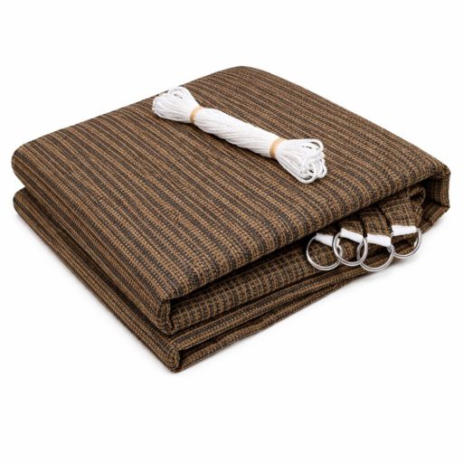 Żagiel przeciwsłoneczny - cień tarasowy, prostokątny 3x3 m W kolorze kawowo-brązowym - HDPE