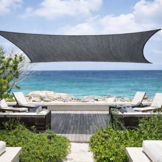   Żagiel przeciwsłoneczny - cień tarasowy, prostokątny 4x4 m W kolorze grafitowo-szarym - HDPE